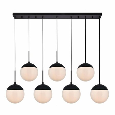 CLING Eclipse 7 Lights Pendant Ceiling Light with Frosted White Glass, Black CL1539121